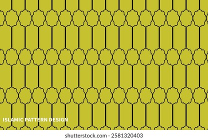 Modern Islamic Pattern Design with vector.on Black and  yellow  color Background Islamic Pattern Design.