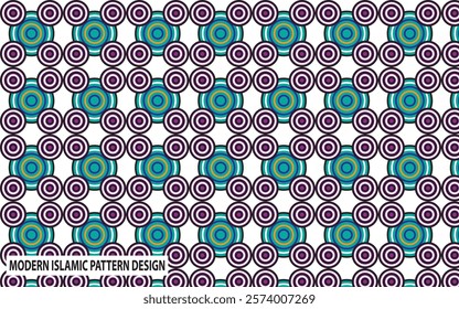 Modern Islamic Pattern Design with White and Cyan Colours