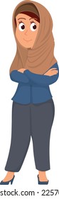 Modern islamic woman in headscarf. Stylish female character