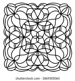 Mandala de diseño de ilustración abstracta geométrica moderna aislada en blanco y negro. Se puede usar para imprimir en papel, textiles, fondos, logotipos, tatuajes, invitaciones.