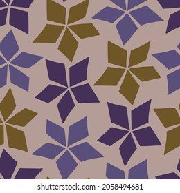 Modern isolated colorful geometric abstract illustration of botanical cartoon flowers forms design. Can be used for wrapping paper, textiles, backgrounds, packaging.