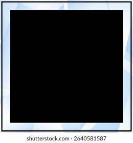 Modern isolated geometric style business border. Square content blank blue frame.