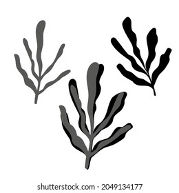 Diseño moderno aislado estilizado con flores abstractas en blanco y negro. Puede utilizarse para imprimir en papel, textiles, fondos, papel pintado