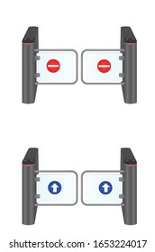 Modern isolated swing barrier. vector illustration