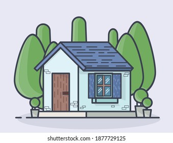 Modern isolated tiny house in a forest