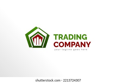 Plantilla moderna de logotipo comercial aislado para su empresa, empresa, marca, empresa y muchos más. Plantilla Lista Para Usar. En color rojo y verde
