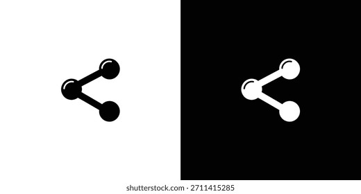 Modern isolated vector illustration shows a share icon with circular nodes connected by lines. The image has a clean, transparent backdrop.