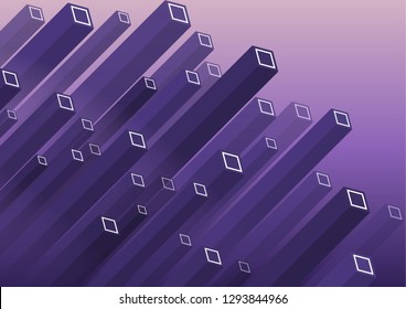 Modern Isometric Background. Colorful vector structure with parallelepipeds. Can be used in web design and as wallpaper or background. - Vector graphics