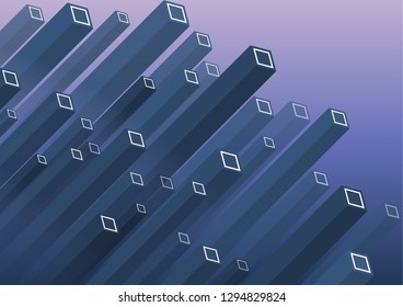Modern Isometric Background. Colorful vector structure with parallelepipeds. Can be used in web design and as wallpaper or background. - Vector graphics