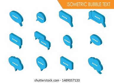 Modern Isometric Bubble Text Different languages Illustration, Suitable for Diagrams, Infographics, Book Illustration, Game Asset, And Other Graphic Related Assets