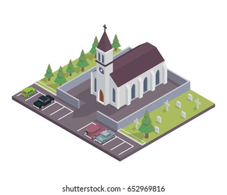 Modern Isometric Church Building