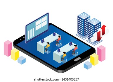 Modern Isometric Cloud Database Server Technology Illustration, Suitable for Diagrams, Infographics, Book Illustration, Game Asset, And Other Graphic Related Assets