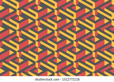 Modern Isometric Cubic Seamless Pattern