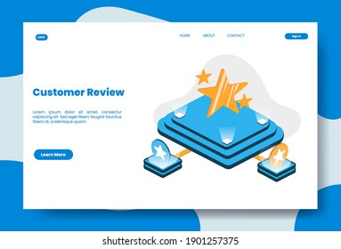 Modern isometric customer review concept illustration