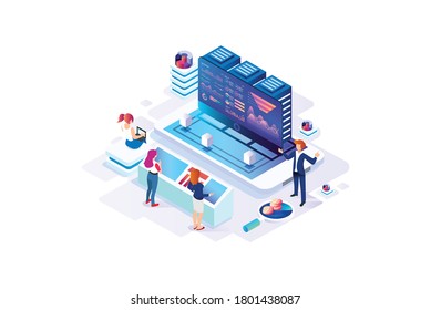 Moderne Illustration für die irometrische Datenanalyse, Webbanner, geeignet für Diagramme, Infografiken, Buchillustrationen, Gameressourcen und andere grafische Objekte