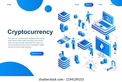 Modern isometric design concept of Cryptocurrency Exchange for website and mobile website development. Isometric landing page template. Farm for mining digital money. Vector illustration.