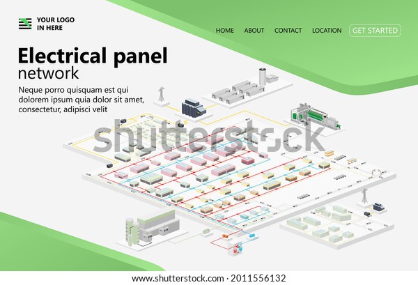 Modern Isometric Eco Friendly electrical panel\
network in a town, Suitable for landing page, home page, flyers,\
diagrams, Infographics, Illustration, And Other Graphic Related\
Assets. Isometric\
vector