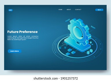 Modern isometric future conference concept illustration