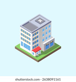  The Modern Isometric Hospital Building
