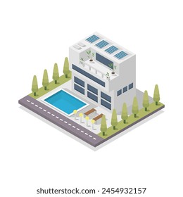 Modern isometric house illustrated in vector