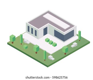 Modern Isometric House Illustration, Suitable for Diagrams, Infographics, Game, Map, Illustration, And Other Graphic Related Assets
