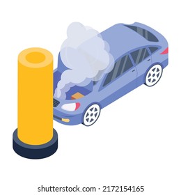 Icono isométrico moderno del coche 

