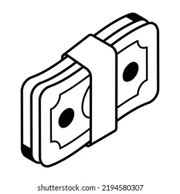 Icono isométrico moderno de un efectivo