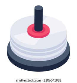 A Modern Isometric Icon Of Cd Rack

