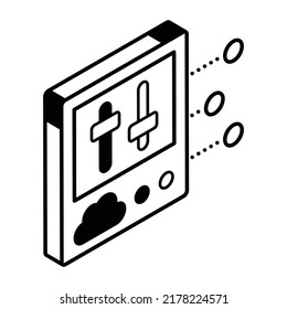 Icono isométrico moderno de los medios en la nube

