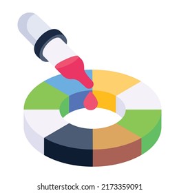 Modern Isometric Icon Of Color Dropper 