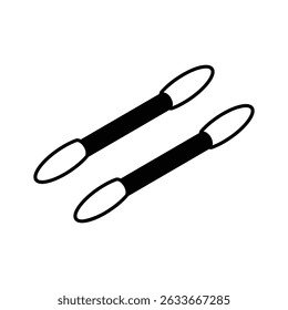 A modern isometric icon of cotton swabs in container