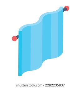 Modern isometric icon of a curtain 