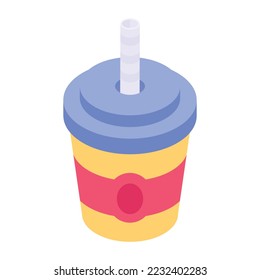 Modern isometric icon of a drink