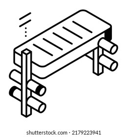 Modern isometric icon of dumbbell rack