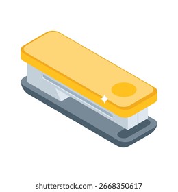 Un icono isométrico moderno del dispositivo de grapadora práctico