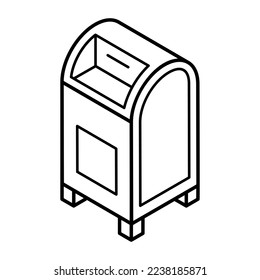 Modern isometric icon of mailbox 