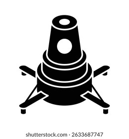 A modern isometric icon of parabolic dish antenna