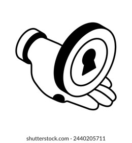 Icono isométrico moderno de los servicios de seguridad, listo para usar y descargar