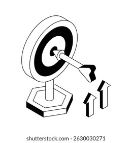 A modern isometric icon showing precise target concept
