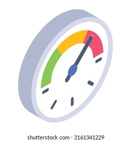 Modern isometric icon of speedometer 

