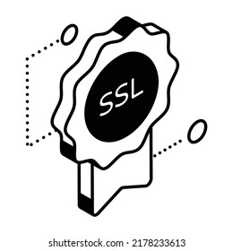 Modern isometric icon of ssl

