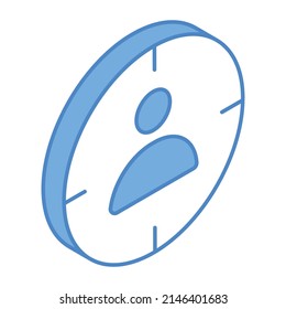 Icono isométrico moderno del público objetivo 

