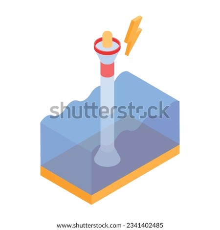 Modern isometric icon of tidal power 