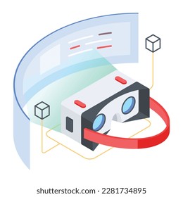 Icono isométrico moderno del concepto de tecnología vr 