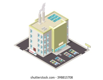 Modern isometric industrial complex.
A vector illustration of an isometric factory.
Industrial factory concept.