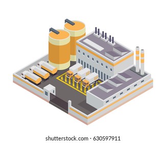 Modern Isometric Industrial Factory and Warehouse Logistic Building, Suitable for Diagrams, Infographics, Illustration, And Other Graphic Related Assets