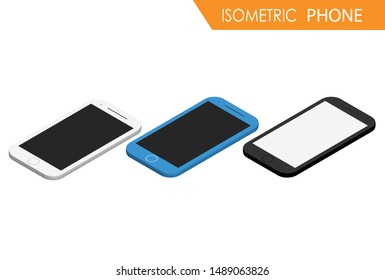 Modern Isometric Mockup Phone Illustration, Suitable for Diagrams, Infographics, Book Illustration, Game Asset, And Other Graphic Related Assets