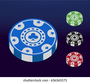 Modern Isometric Poker Chip Icon