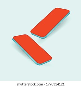 Modern isometric Smart phone Vector mockup template