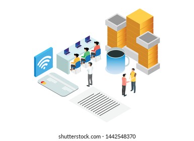 Modern Isometric Smart Startup Manager Managing Staff Illustration, Suitable for Diagrams, Infographics, Book Illustration, Game Asset, And Other Graphic Related Assets
